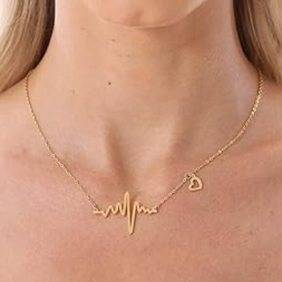 Jewelry - NIB- Stainless steel Heartbeat Necklace